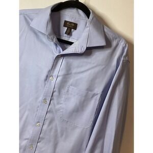 Tasso Elba Men's Long Sleeve Button Down Reg Fit Dress Shirt Blue Size XL 34-35)